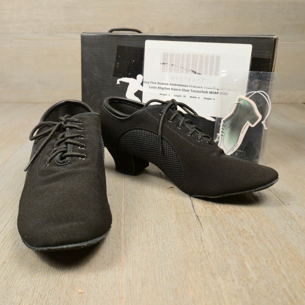 Very Fine Brand Dancesport Professional Ballroom Latin Shoes Black 38